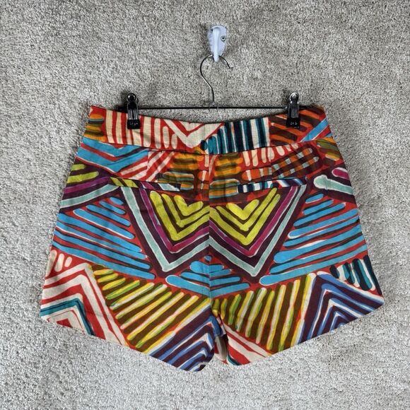J Crew Collection Geo‎ Brushstroke Shorts Womens 6 Festival Multi Color Pleated - Picture 12 of 14